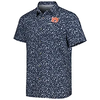 Chemise boutonnée Columbia Navy Auburn Tigers Super Slack Tide Omni-Shade Team pour homme