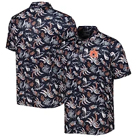 Men's Columbia Navy Auburn Tigers Super Terminal Tackle Omni-Shade Polo