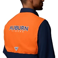 Men's Columbia Navy Auburn Tigers Tamiami Colorblock Omni-Shade Button-Down Shirt