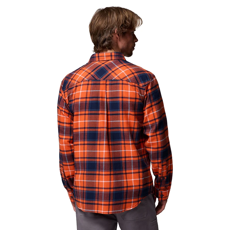 Chemise boutonnée à manches longues en flanelle Omni-Wick Orange Auburn Tigers pour homme de Columbia