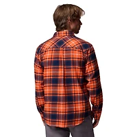 Chemise boutonnée à manches longues en flanelle Omni-Wick Orange Auburn Tigers pour homme de Columbia