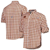 Chemise boutonnée à manches longues Columbia Orange Auburn Tigers Super Tamiami Omni-Wick pour homme