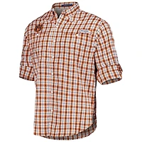 Chemise boutonnée à manches longues Columbia Orange Auburn Tigers Super Tamiami Omni-Wick pour homme