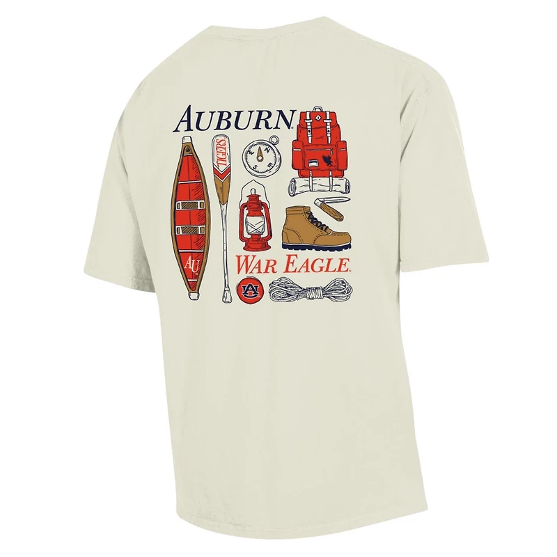 T-shirt de voyage en camping pour hommes, crème lavante confortable, Auburn Tigers
