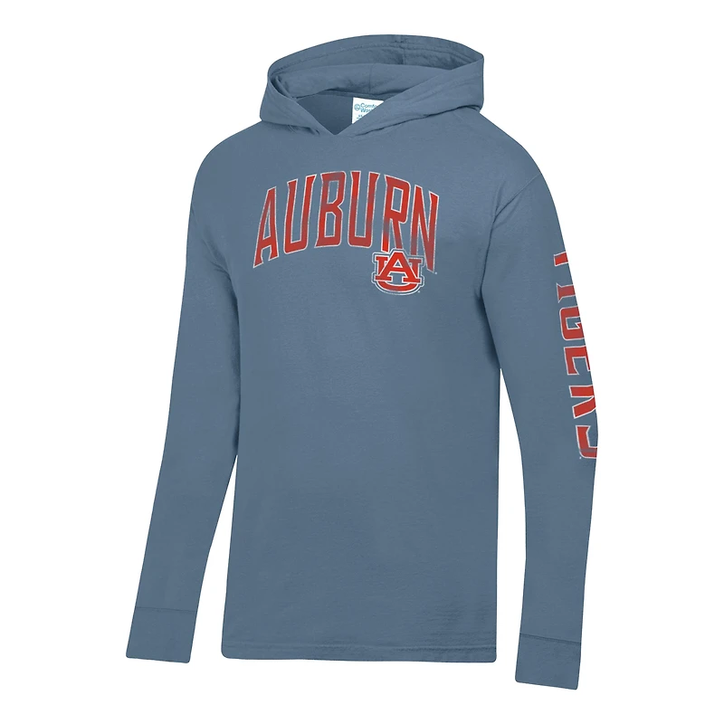 T-shirt à capuche manches longues ComfortWash bleu Auburn Tigers pour homme