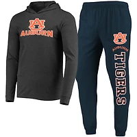 Men's Concepts Sport Navy/Heather Charcoal Auburn Tigers Meter Long Sleeve Hoodie Top & Jogger Pajama Set