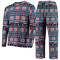 Men's Concepts Sport Navy Auburn Tigers Ugly Sweater Knit Long Sleeve Top and Pant Set