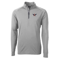 Men's Cutter & Buck Gray Auburn Tigers Adapt Eco Knit Stretch Recycled Big Tall Quarter-Zip Pullover Top
