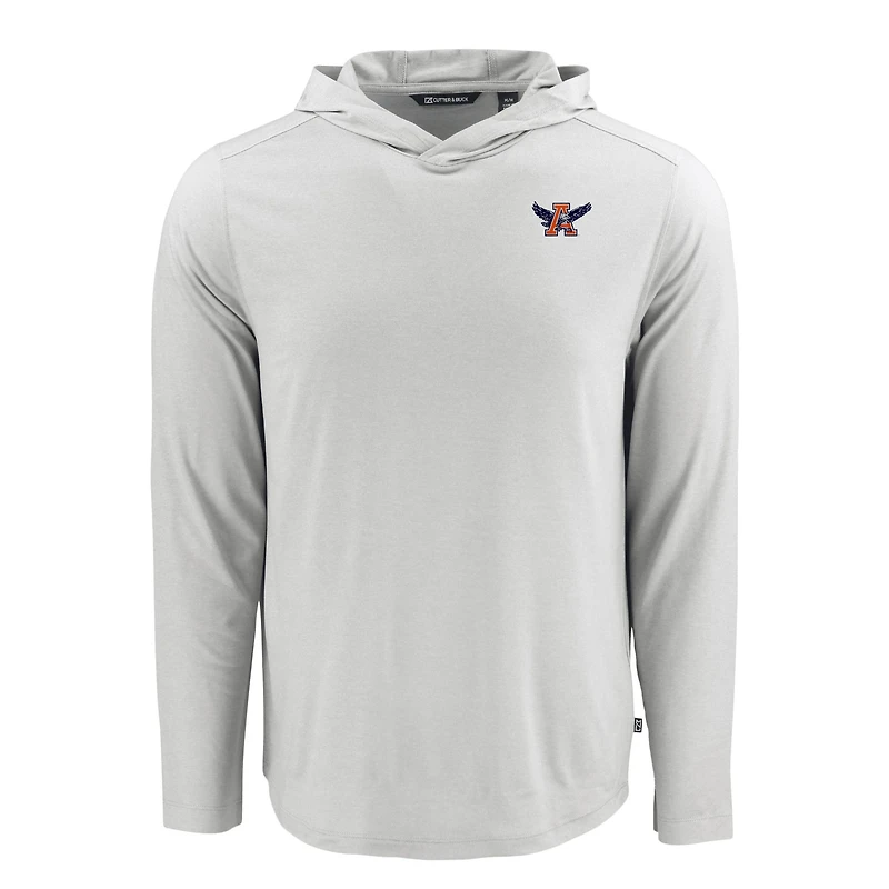 Men's Cutter & Buck Gray Auburn Tigers Coastline Epic Comfort Eco Recycled Long Sleeve Hoodie T-Shirt