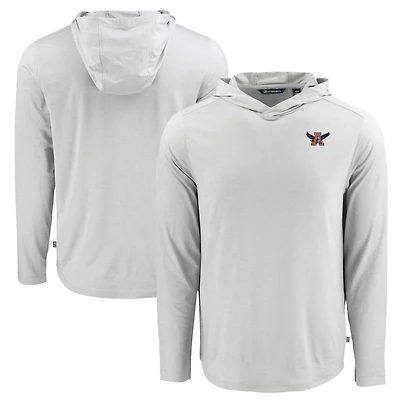 Men's Cutter & Buck Gray Auburn Tigers Coastline Epic Comfort Eco Recycled Long Sleeve Hoodie T-Shirt