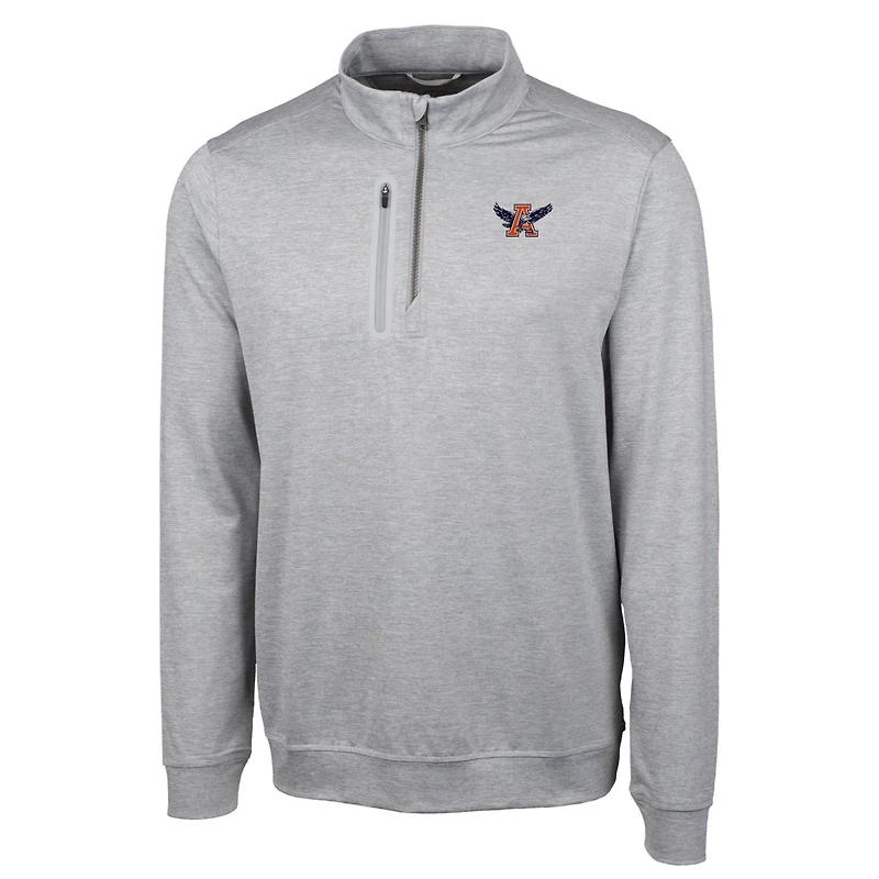 Men's Cutter & Buck Gray Auburn Tigers Vault Big Tall Stealth Quarter-Zip Pullover Top