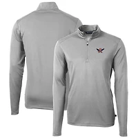Pull-over zippé 1/4 en piqué écologique recyclé Cutter & Buck gris Auburn Tigers Virtue pour homme