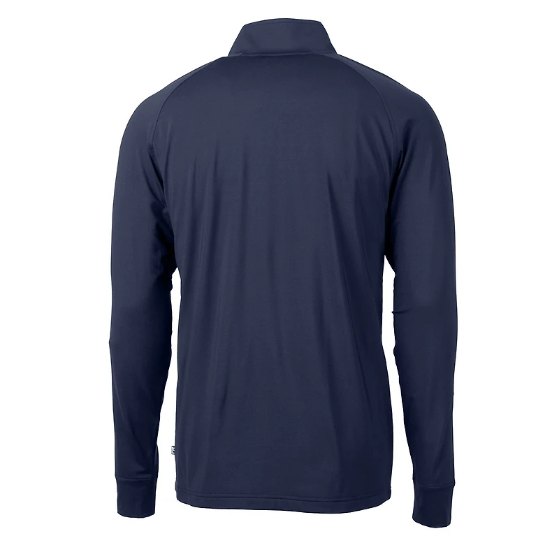 Men's Cutter & Buck Navy Auburn Tigers Adapt Eco Knit Stretch Recycled Big Tall Quarter-Zip Pullover Top