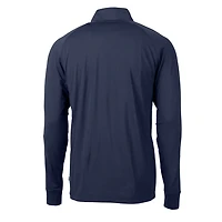 Men's Cutter & Buck Navy Auburn Tigers Adapt Eco Knit Stretch Recycled Big Tall Quarter-Zip Pullover Top