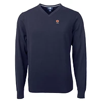 Pull à col en V bleu marine pour homme, Cutter & Buck, logo des anciens Tigers d'Auburn, Lakemont Tri-Blend