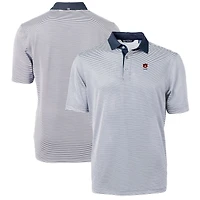 Polo Cutter & Buck pour homme, orange, logo des anciens élèves Auburn Tigers, en piqué écologique à micro-rayures recyclées.