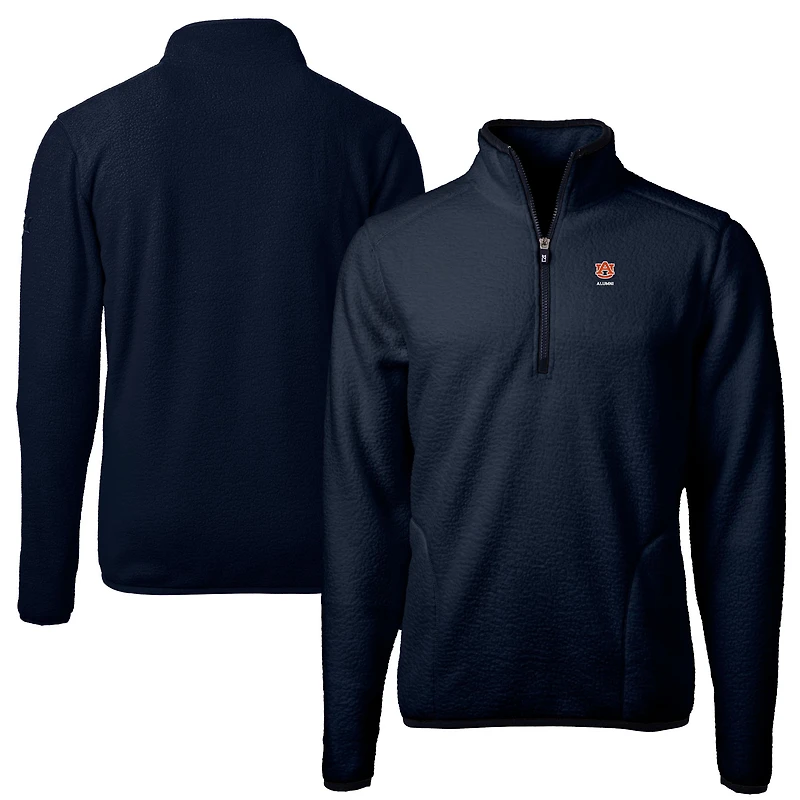 Veste polaire à fermeture éclair quart de tour pour homme, couleur bleu marine, Auburn Tigers Cascade Eco Sherpa