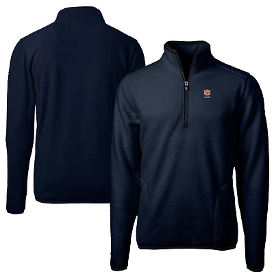 Veste polaire à fermeture éclair quart de tour pour homme, couleur bleu marine, Auburn Tigers Cascade Eco Sherpa