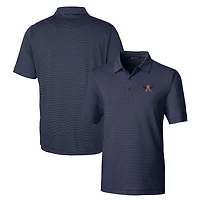 Polo stretch à rayures fines Cutter & Buck pour homme, bleu marine, motif Auburn Tigers Forge.