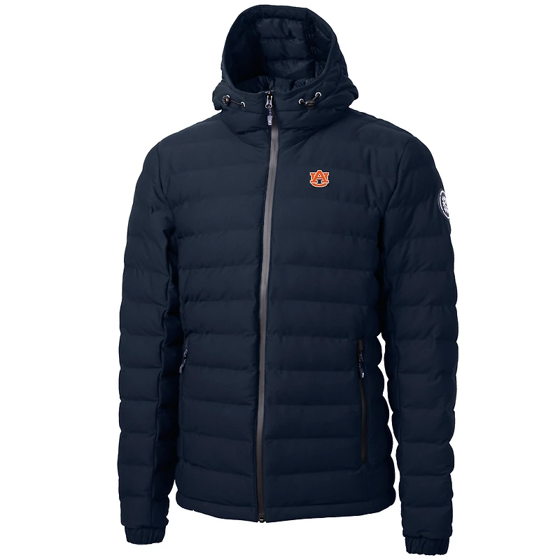 Men's Cutter & Buck  Navy Auburn Tigers Mission Ridge Repreve Eco Insulated Puffer Full-Zip Jacket