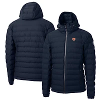 Veste matelassée isolante entièrement zippée pour homme Cutter & Buck Navy Auburn Tigers Mission Ridge Repreve Eco