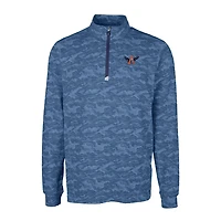 Men's Cutter & Buck Navy Auburn Tigers Vault Traverse Camo Print Stretch Quarter-Zip Pullover Top