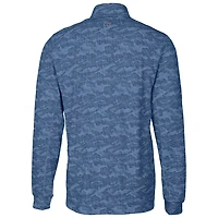 Men's Cutter & Buck Navy Auburn Tigers Vault Traverse Camo Print Stretch Quarter-Zip Pullover Top