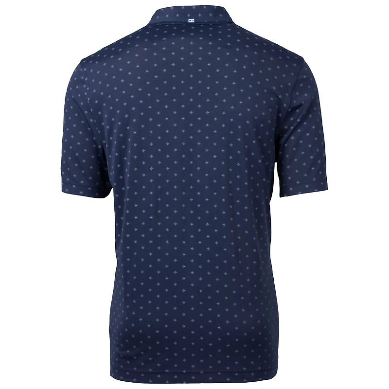 Polo Cutter & Buck bleu marine Auburn Tigers Virtue Eco Pique Tile recyclé pour homme