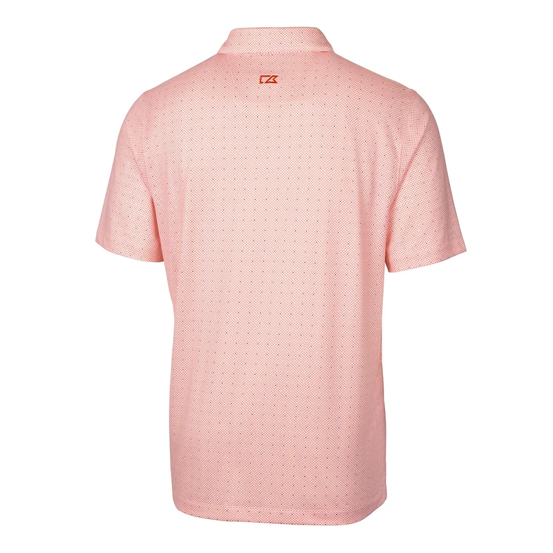 Polo stretch Cutter & Buck orange pour homme, logo des anciens élèves Auburn Tigers, imprimé à double point