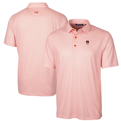 Men's Cutter & Buck  Orange Auburn Tigers Alumni Logo Double Dot Print Stretch Polo