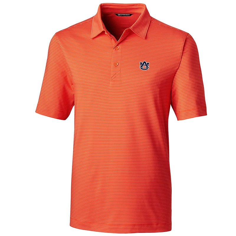Polo à rayures crayon Forge pour homme Cutter & Buck Orange Auburn Tigers Big Tall