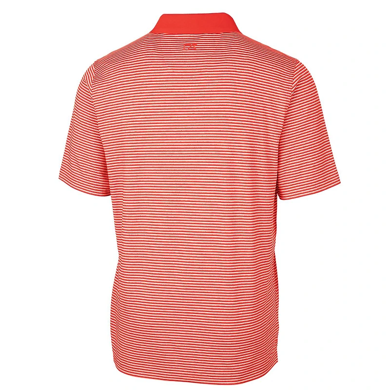 Polo extensible à rayures ton sur Forge pour homme Cutter & Buck Orange Auburn Tigers Big Tall