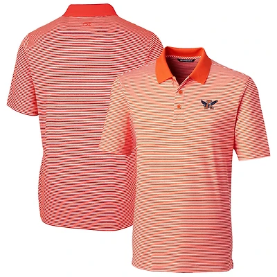 Polo extensible à rayures ton sur Forge pour homme Cutter & Buck Orange Auburn Tigers Big Tall