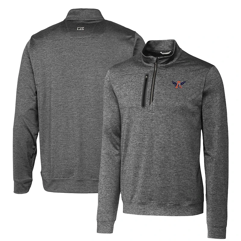Pull-over zippé quart de tour pour homme Cutter & Buck Steel Auburn Tigers Heathered Vault Stealth