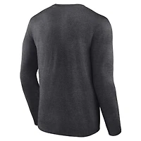 T-shirt à manches longues avec logo en détresse pour hommes Fanatics Heather Charcoal Auburn Tigers