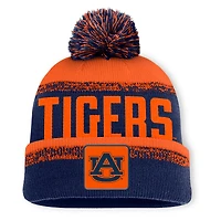 Bonnet en tricot à revers et pompon Fanatics Auburn Tigers bleu marine/orange pour homme