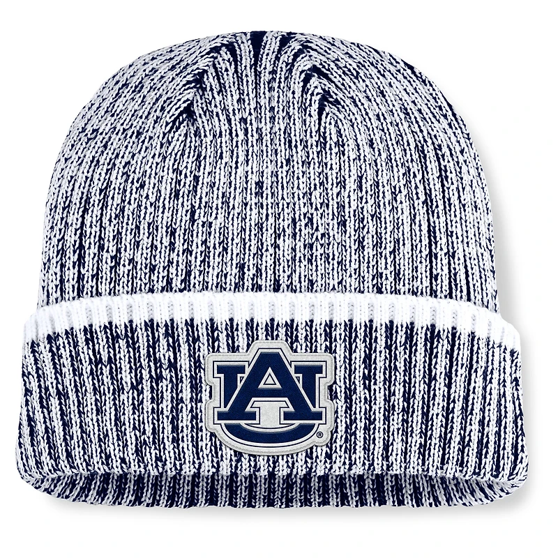 Bonnet en tricot à revers Fanatics bleu marine/blanc Auburn Tigers Haze pour homme