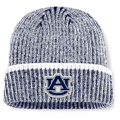Bonnet en tricot à revers Fanatics bleu marine/blanc Auburn Tigers Haze pour homme