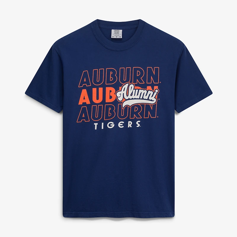 Men's  Navy Auburn Tigers Alumni Script Overlay T-Shirt