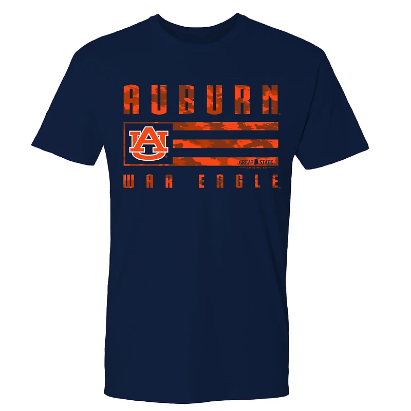 T-shirt bleu marine pour homme avec drapeau des Auburn Tigers