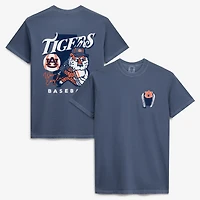 T-shirt de baseball pour homme, bleu marine, avec la mascotte dessinée des Auburn Tigers