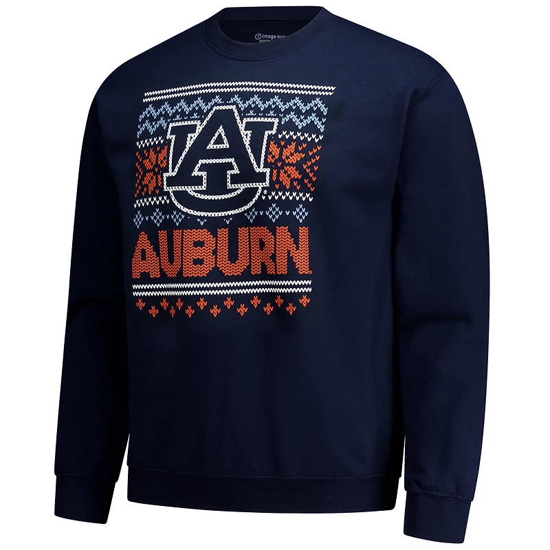 Men's  Navy Auburn Tigers Holiday Fleece Sweatshirt