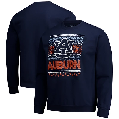 Men's  Navy Auburn Tigers Holiday Fleece Sweatshirt