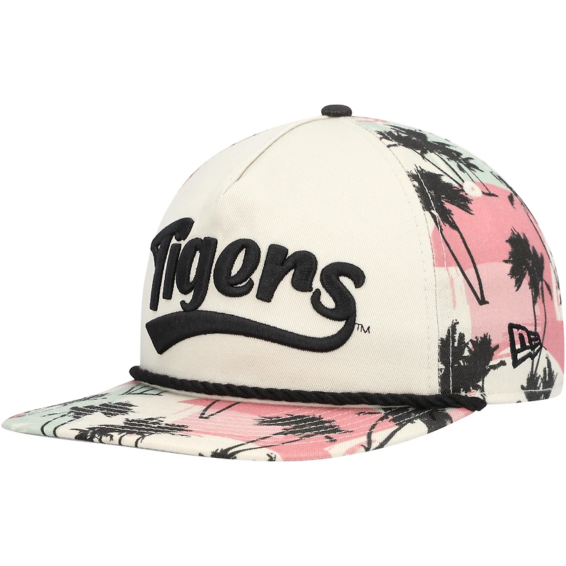 Casquette New Era crème auburn Tigers High Tide Golfer Snapback pour homme