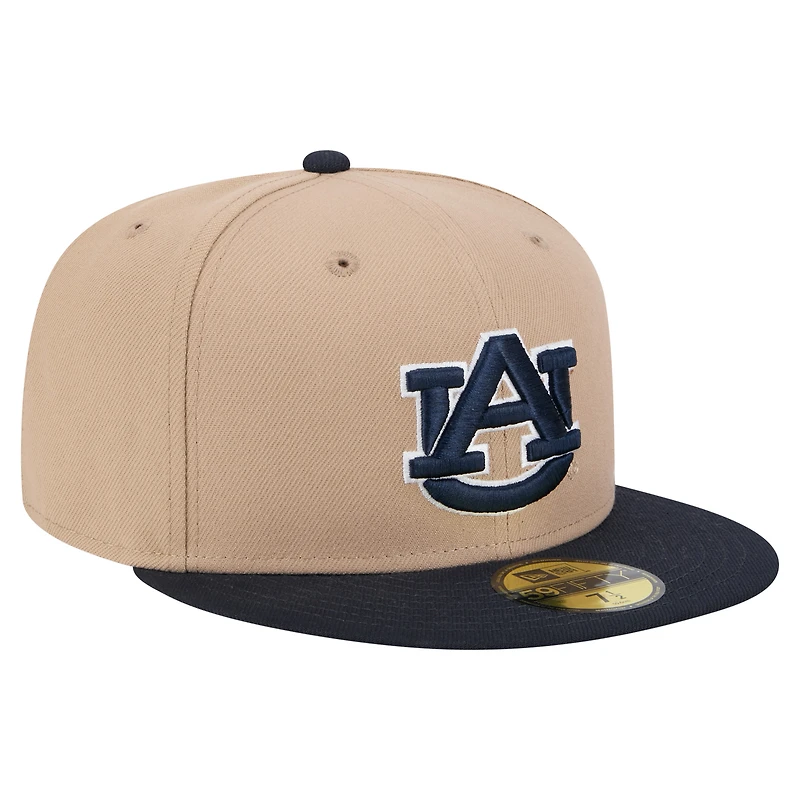 Casquette ajustée bicolore 59FIFTY New Era Khaki Auburn Tigers pour homme