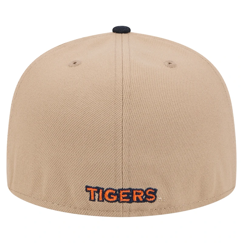Casquette ajustée bicolore 59FIFTY New Era Khaki Auburn Tigers pour homme