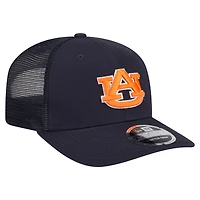 Casquette camionneur extensible à boutons-pression New Era Navy Auburn Tigers Primary 9SEVENTY pour homme