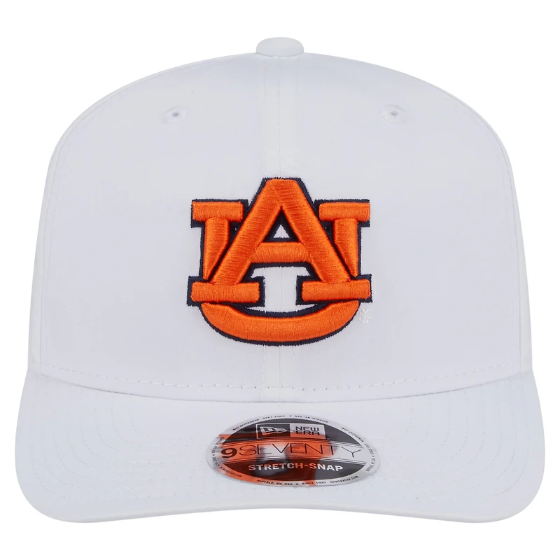 Casquette extensible à boutons-pression New Era blanche Auburn Tigers Perform Vault 9SEVENTY pour homme
