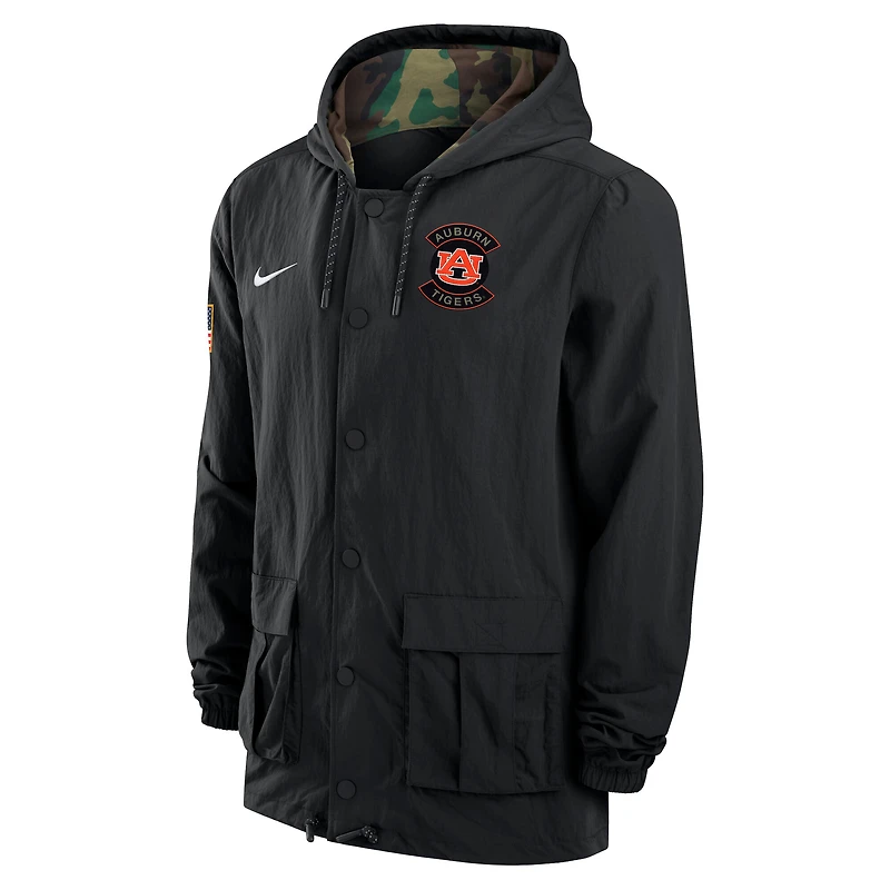 Veste Nike noire Auburn Tigers 2025 NCAA Military Appreciation Full-Snap pour homme