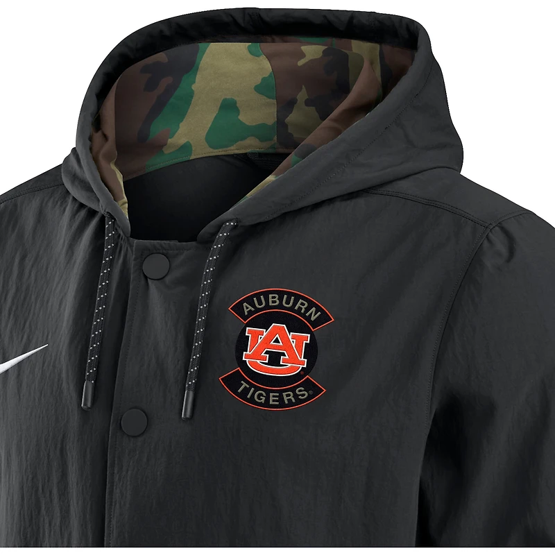 Veste Nike noire Auburn Tigers 2025 NCAA Military Appreciation Full-Snap pour homme
